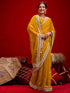 Vasthrlay Sequins Embroidery Turmeric Saree