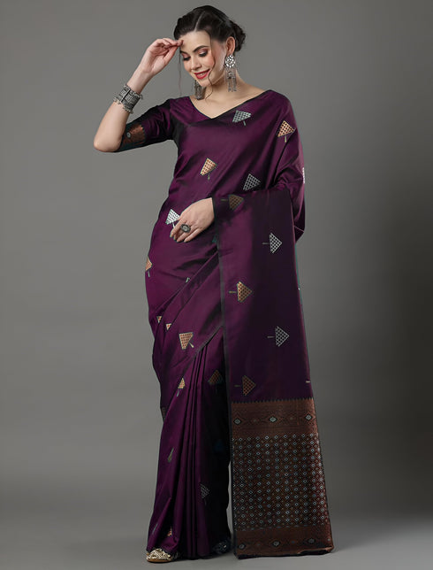 Vasthrlay Banarasi Unstitched Saree
