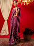 Vasthrlay Vichitra Printed Unstitched Maroon Saree