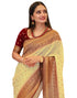 Vasthrlay Banarasi Jacquard Unstitched Off White Saree