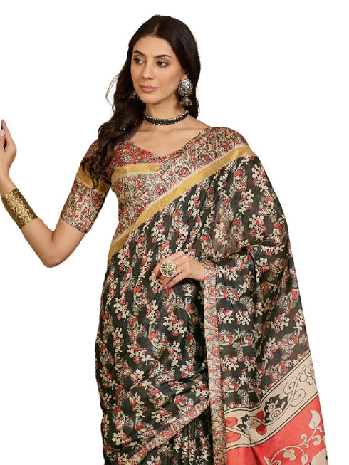 Vasthrlay Printed Off White Off White Saree