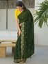 Vasthrlay Chinnon Embroidery Lime Saree