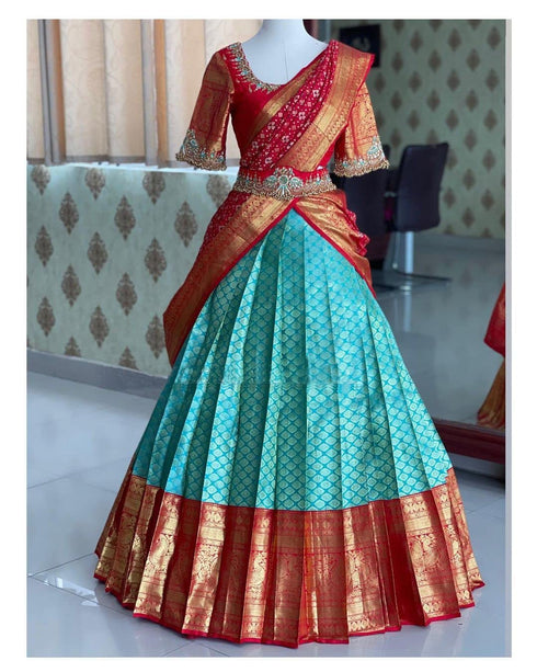 Vasthrlay Traditional Unstitched Kanjivaram Kanchipuram