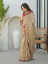 Vasthrlay Printed Tassels Unstitched Khaki Saree