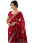 Vasthrlay Scalloped Embroidery Unstitched Lime Green Saree