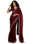 Vasthrlay Shimmer Scalloped Unstitched Maroon Saree