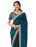 Vasthrlay Sequins Embroidery Unstitched Purple Saree
