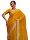 Vasthrlay Sequins Embroidery Turmeric Saree