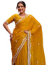 Vasthrlay Sequins Embroidery Turmeric Saree