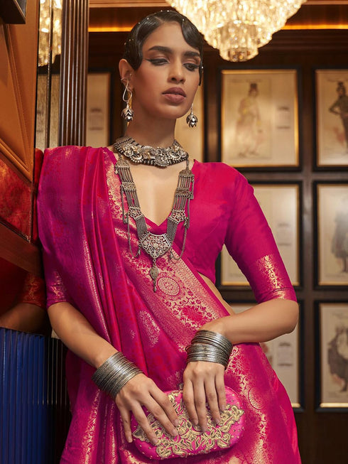 Vasthrlay Exquisite Traditional Intricate Gold Tone Saree