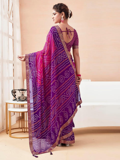 Vasthrlay Bandhani Unstitched 3728s2630n Deep Magenta1