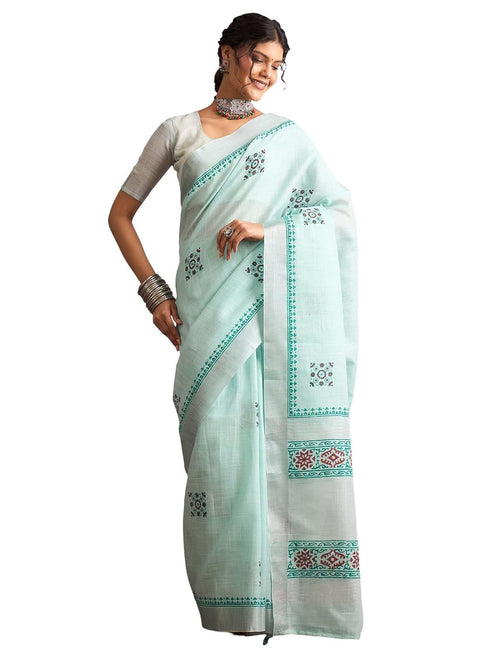Vasthrlay Printed Unstitched Blouse Ethnic Wear