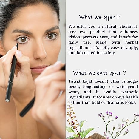 TATSAT Natural Ayurvedic Herbal Lead Free Kajal Pencil
