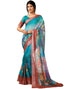 Vasthrlay Womens Cotton Printed Green Saree With Unstitched Blouse Piece