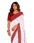 Vasthrlay Bandhani Georgette Unstitched White Saree