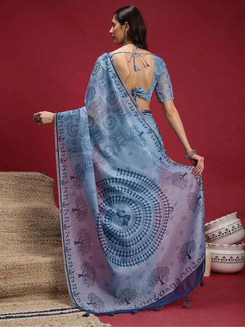 Vasthrlay Madhubani Printed Unstitched Hs Ethnic Wear