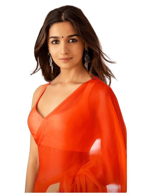 Vasthrlay Georgette Unstitched Blouse Ethnic Wear