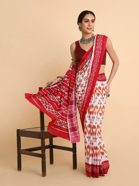 Vasthrlay Lightweight Breathable Traditional Printed Saree