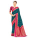 Vasthrlay Womens Paithani Unstitched Blue Saree