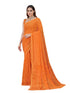 Vasthrlay Orange Chiffon Floral Saree