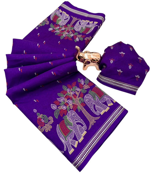 Vasthrlay Kalamkari Elephant Contrast