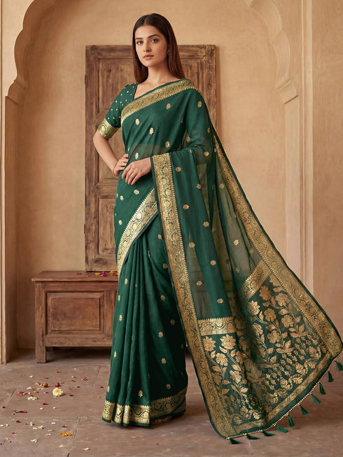 Vasthrlay Georgette Printed Unstitched Maroon Saree