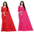 Vasthrlay Georgette Unstitched Red Pink Free Ethnic Wear