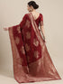 Vasthrlay Banarasi Unstitched Maroon Ethnic Wear