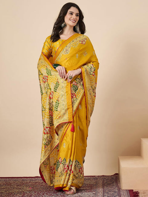 Vasthrlay Bandhani Printed Chiffon Ethnic Wear