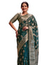Vasthrlay Shimmer Embroidery Turquoise Saree