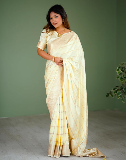Vasthrlay Banarasi Weaving Unstitched Blue Saree