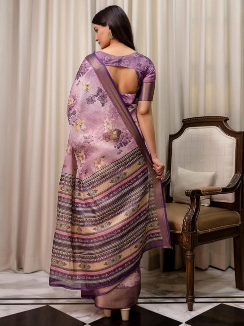 Vasthrlay Georgette Weaving Yellow Saree
