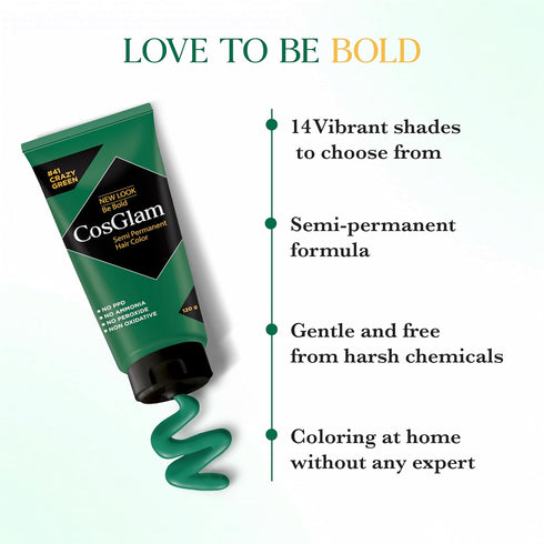 Semi Permanent Hair Color for Women & Men (#41 Crazy Green)