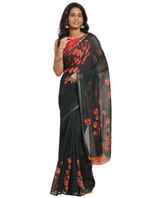 Vasthrlay Floral Unstitched Yellow Ethnic Wear