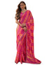 Vasthrlay Chiffon Bandhani Unstitched Purple Saree