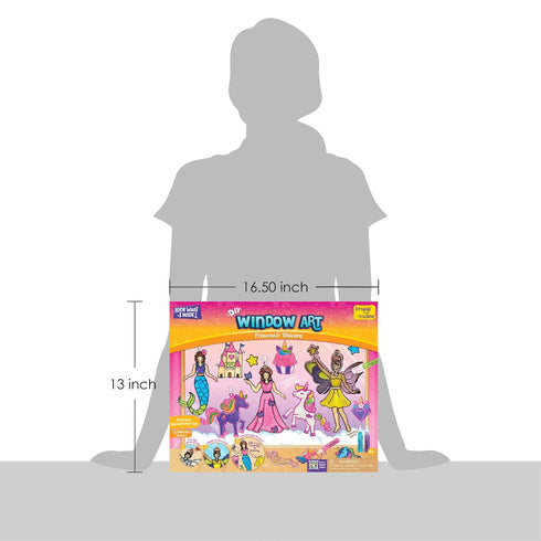 Imagimake Window Art Princess & Unicorn | Glass Painting Kit