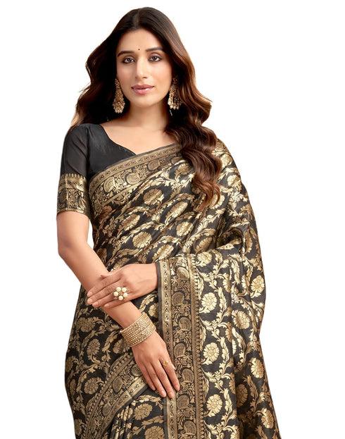 Vasthrlay Womens Jacquard Unstitched Wine Saree