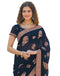 Vasthrlay Georgette Embroidery Unstitched Maroon Saree