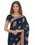 Vasthrlay Georgette Embroidery Unstitched Maroon Saree