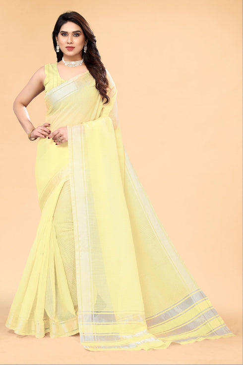 Vasthrlay Gold Unstitched Saree
