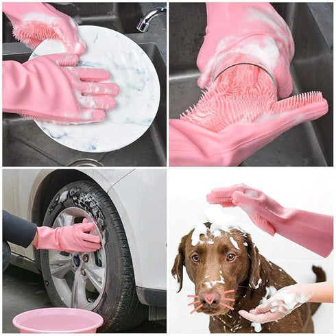 HUSB® Gloves Magic Silicone Dish Washing Gloves