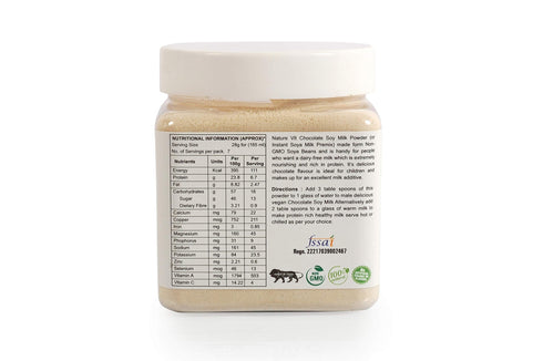 NatureVit Chocolate Soya Milk Powder Vegan| Non-GMO, 25% Protein