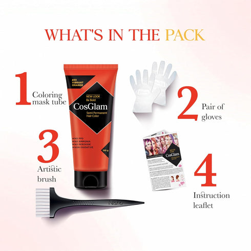 Semi Permanent Hair Color for Women & Men (#33 Vibrant Orange)