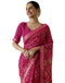 Vasthrlay Georgette Bandhani Unstitched Maroon Saree
