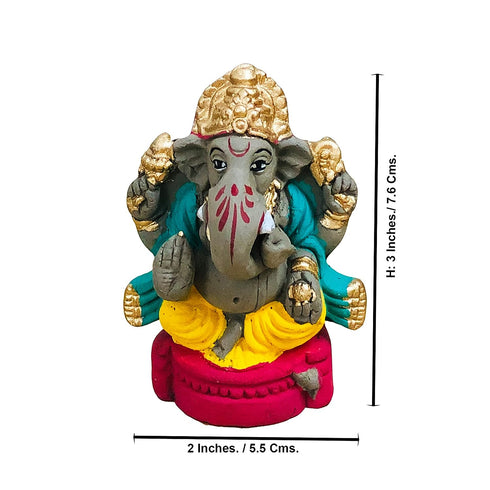Clay Ganesh Idol Murti 3 Inches