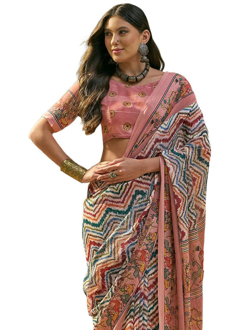 Vasthrlay Georgette Light Turquoise Saree
