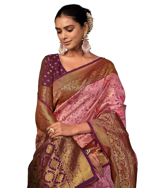 Vasthrlay Banarasi Floral Saree