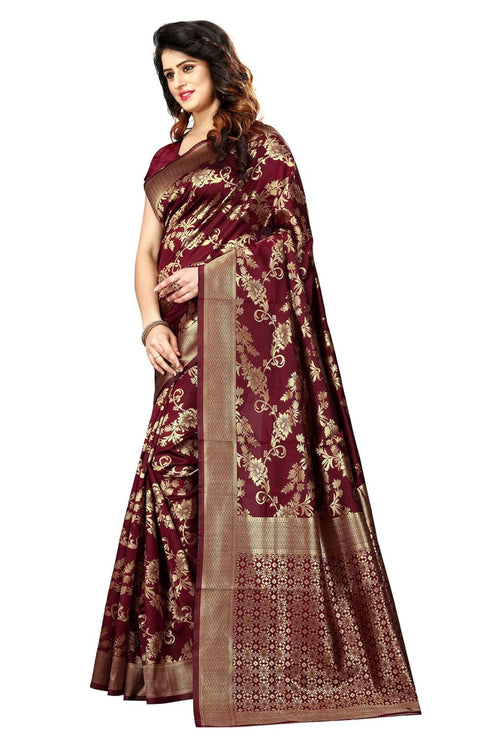 VasthrlayMaroon Kanchipuram San Pari Saree