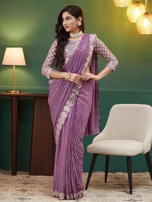 Vasthrlay Embroidered Black Saree