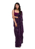 Vasthrlay Georgette Sequence Embroidery Purple Ethnic Wear
